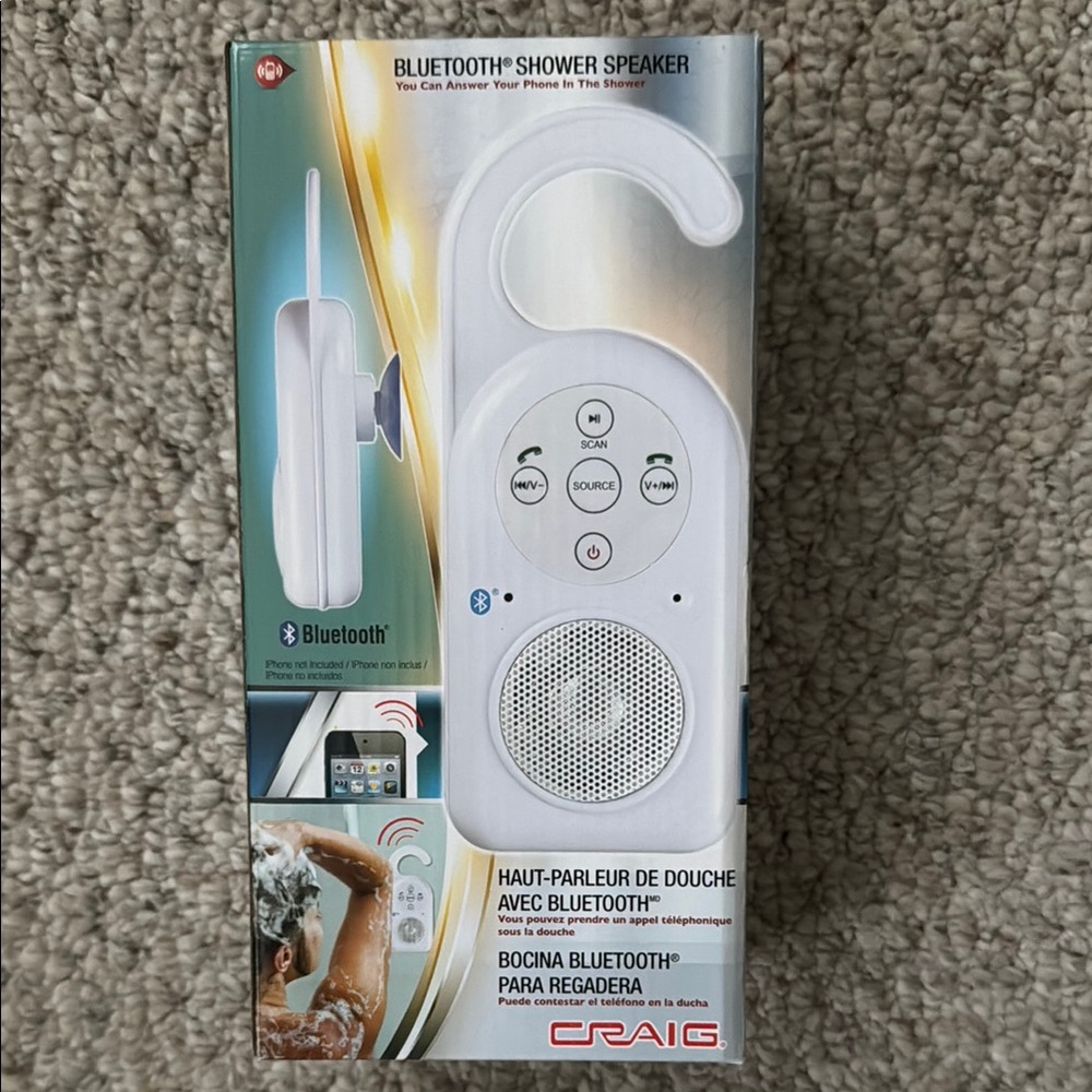White Bluetooth Shower Speaker